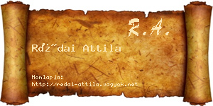 Rédai Attila névjegykártya