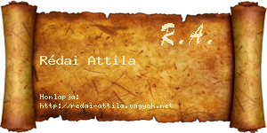 Rédai Attila névjegykártya